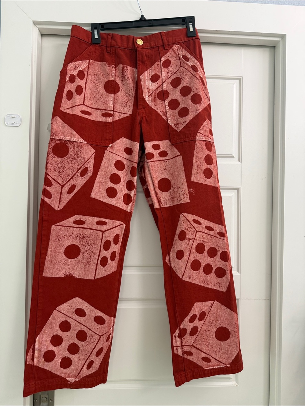 NWOT Big Bud Press Red Dice-Print Straight Leg Work Pants
